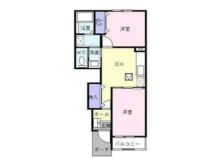 ドリームハイツ(2DK/1階)の間取り写真