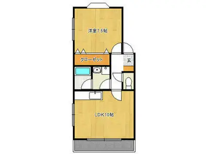 Mコープ(1LDK/2階)の間取り写真