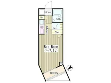 ハイツ中目黒(1K/1階)の間取り写真