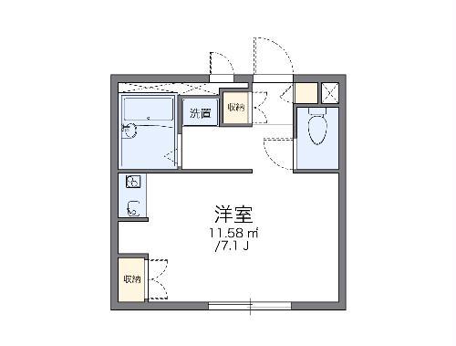レオパレスジュネス(1K/2階)の間取り写真