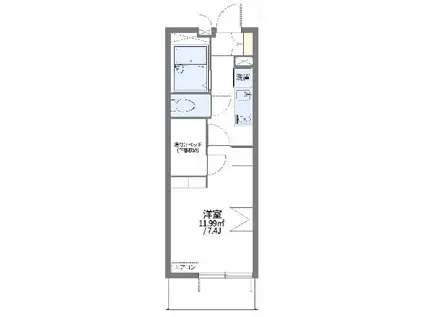 レオパレスアウロラ(1K/2階)の間取り写真