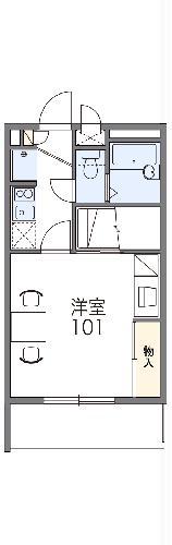 レオパレスセジュール弐番館(1K/1階)の間取り写真