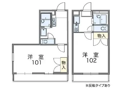 レオパレス深谷(1K/2階)の間取り写真