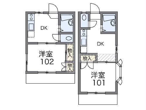 レオパレスMITSUI(1K/2階)の間取り写真