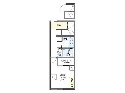 レオパレススカイビレッジ鈴鹿Ⅰ(1K/2階)の間取り写真