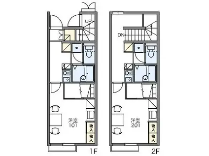 レオパレスルゥシエル(1K/1階)の間取り写真