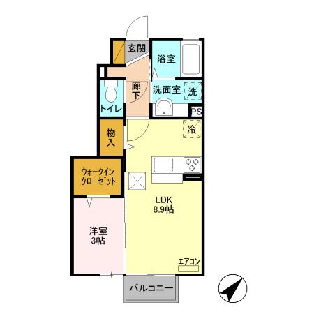 フォーゲルテラスロート 1(1LDK/1階)の間取り写真