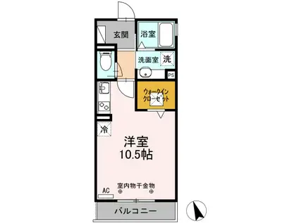 セレッサウーノ(ワンルーム/1階)の間取り写真