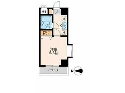 プライム・アーバン品川西(1K/9階)の間取り写真