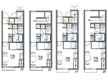 レオパレスプリマクラッセ(1K/1階)の間取り写真