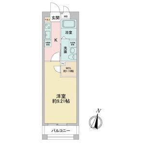 GRANDUKE SUZUKA(1K/11階)の間取り写真