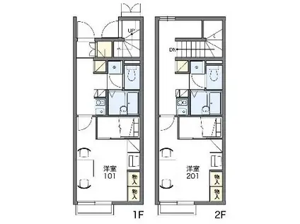 レオパレスソルビー(1K/2階)の間取り写真