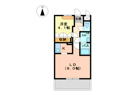 PENSION RICHESSE(1LDK/2階)の間取り写真