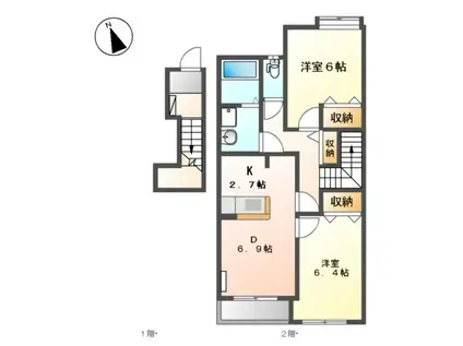 プリマベーラⅡ(2DK/1階)の間取り写真