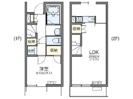 レオネクストレジデンス田京(1LDK/1階)の間取り写真