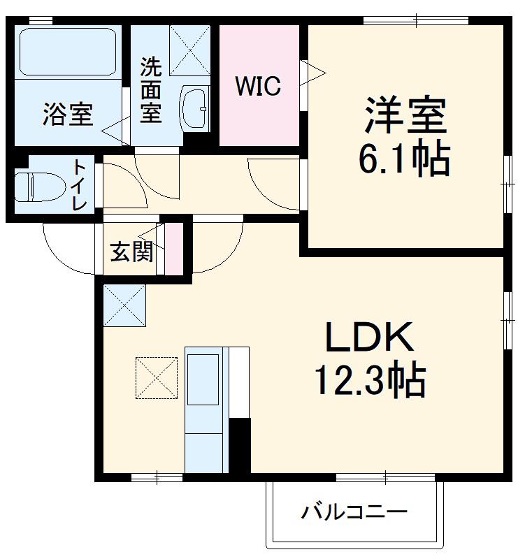 エスペランス 2(1LDK/1階)の間取り写真