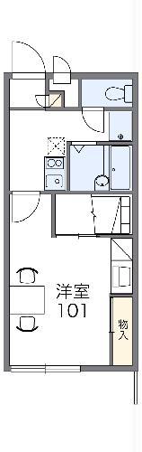 レオパレス明野(1K/1階)の間取り写真