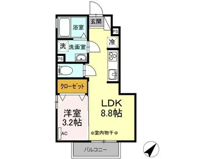 サンヒルズ・Σ(1LDK/1階)の間取り写真