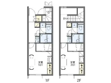 レオパレスワコー(1K/2階)の間取り写真