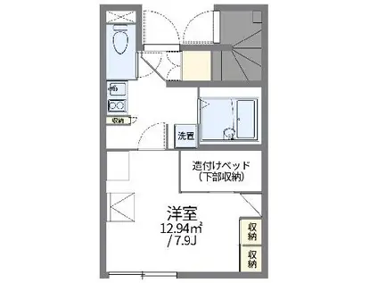 レオパレスエージレス(1K/1階)の間取り写真