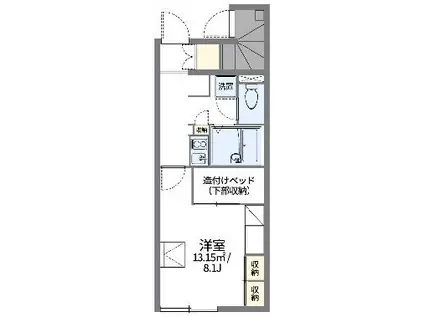 レオパレス野立(1K/1階)の間取り写真