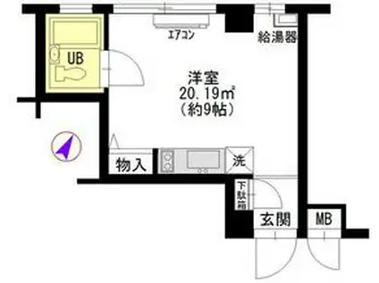 日興パレス渋谷(ワンルーム/3階)の間取り写真