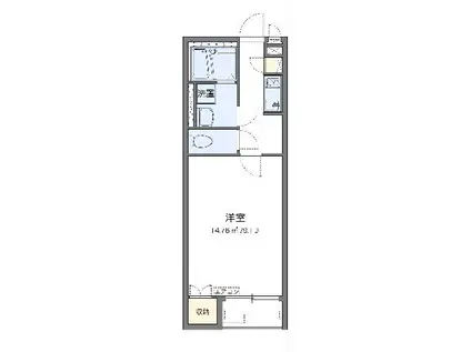 ミランダ桜荘(1K/2階)の間取り写真