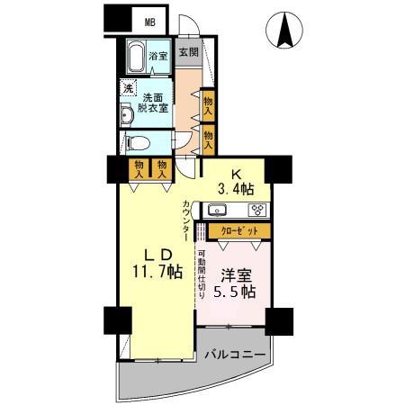 品川シーサイドビュータワー2(1LDK/10階)の間取り写真