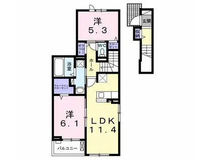 マルシェⅢ(2LDK/2階)の間取り写真