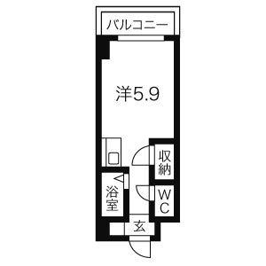 クレールショーワ IV棟(1K/4階)の間取り写真
