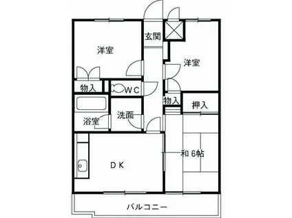 エクセルハイツ山根2(3DK/1階)の間取り写真