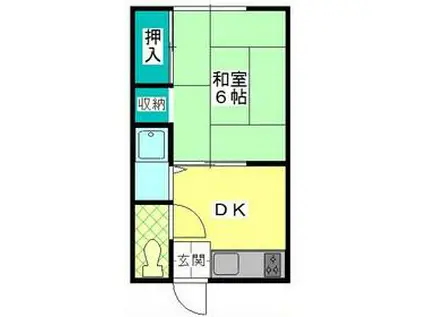 グリーン田中(1DK/2階)の間取り写真
