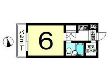 城北パーソナルハイツ(ワンルーム/5階)の間取り写真