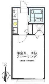 ブルックハイム(1K/2階)の間取り写真