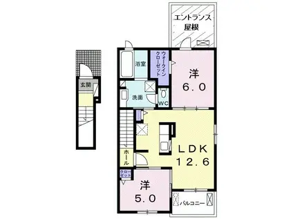 MS 雅 A(2LDK/2階)の間取り写真