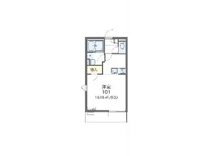 レオネクストオルフェーヴル(1K/3階)の間取り写真