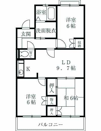 コグスワース南玉川学園(3LDK/2階)の間取り写真