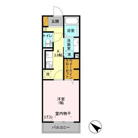 サンモールおおたかの森(1K/3階)の間取り写真