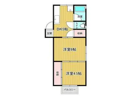 コーポ清明(2DK/1階)の間取り写真