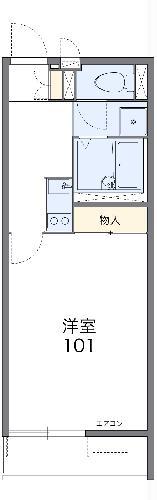 レオネクスト山王フォースイ(1K/1階)の間取り写真