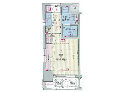 エステムプラザ品川サウスヒルズ(1K/4階)の間取り写真