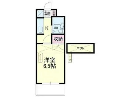 上島ロイドアパートC(1SK/2階)の間取り写真