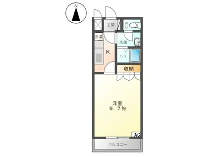 メゾンコンフォール(1K/2階)の間取り写真