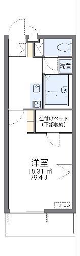 レオパレスエスポアール(1K/1階)の間取り写真