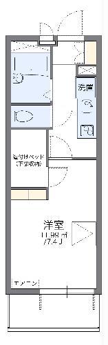 レオパレススプルースⅡ(1K/1階)の間取り写真