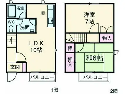 ブルーベリーヒルズF(2LDK)の間取り写真