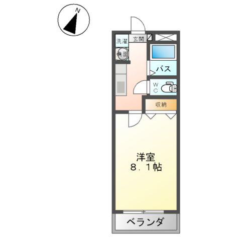 レジデンス・ウィローⅡ(1K/2階)の間取り写真