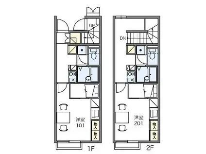 レオパレスアーバンヒルズSUE(1K/1階)の間取り写真