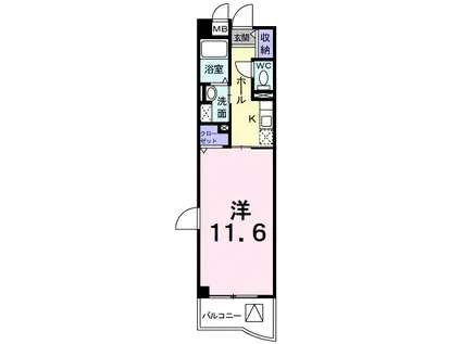 エクセレント甲府(1K/2階)の間取り写真