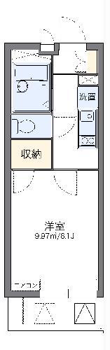 レオパレス久後崎(1K/2階)の間取り写真